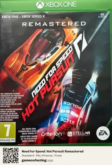Need for Speed: Hot Pursuit Remastered Xbox One, France box front