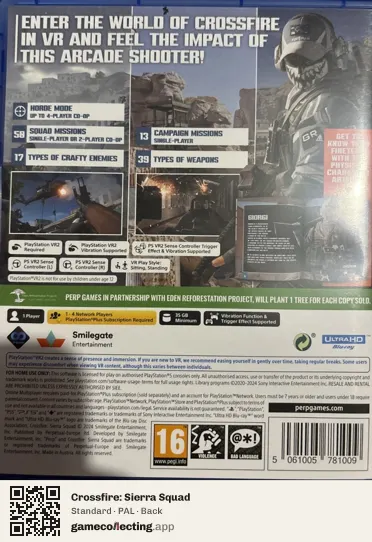 Crossfire: Sierra Squad PlayStation 5, PAL box back