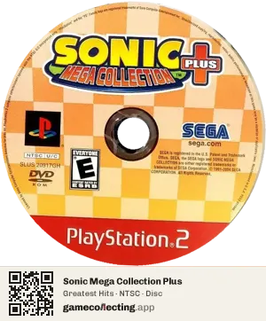 Sonic Mega Collection Plus PlayStation 2, NTSC disc