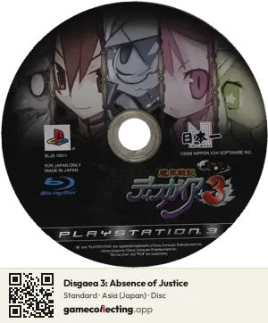 Disgaea 3: Absence of Justice PlayStation 3, Asia disc