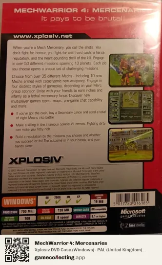 MechWarrior 4: Mercenaries Computer, United Kingdom box back