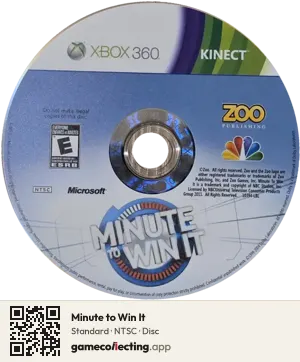 Minute to Win It Xbox 360, NTSC disc
