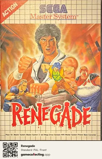 Renegade Sega Master System, PAL box front