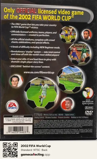 2002 FIFA World Cup PlayStation 2, NTSC box back