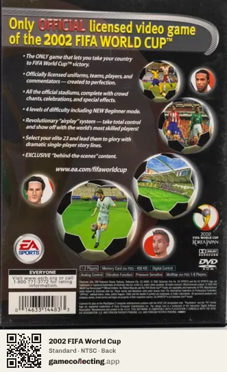 2002 FIFA World Cup PlayStation 2, NTSC box back