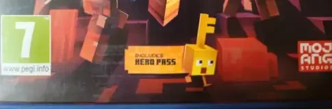 Minecraft Dungeons, the PEGI square on its front