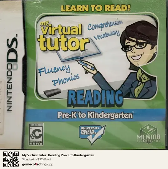 My Virtual Tutor: Reading Pre-K to Kindergarten Nintendo DS, NTSC box front
