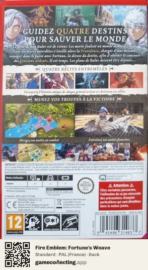 Fire Emblem: Fortune's Weave Nintendo Switch 2, France box back