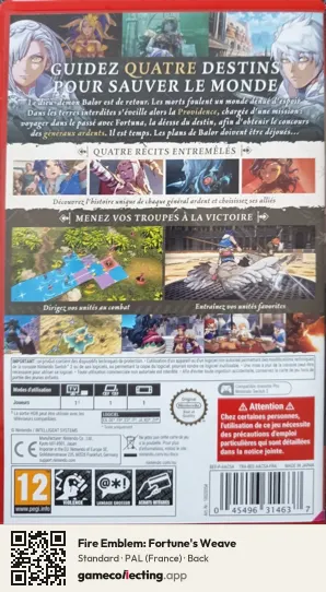 Fire Emblem: Fortune's Weave Nintendo Switch 2, France box back