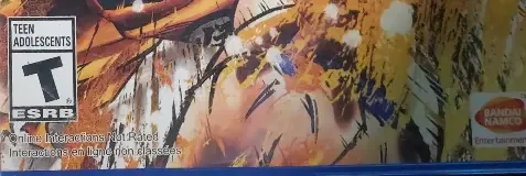 Dragon Ball FighterZ, the ESRB box on its front