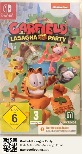 Garfield Lasagna Party Nintendo Switch, Germany box front