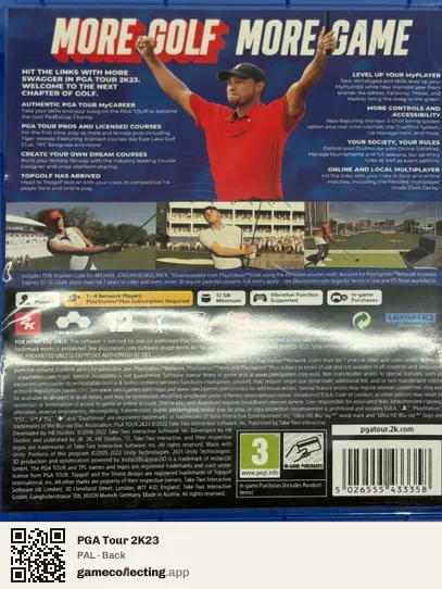 PGA Tour 2K23 PlayStation 5, PAL box back