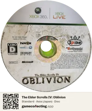 The Elder Scrolls IV: Oblivion Xbox 360, Asia disc