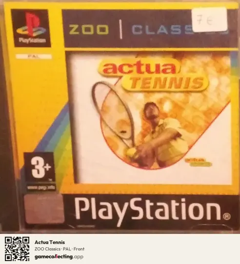 Actua Tennis PlayStation, PAL box front