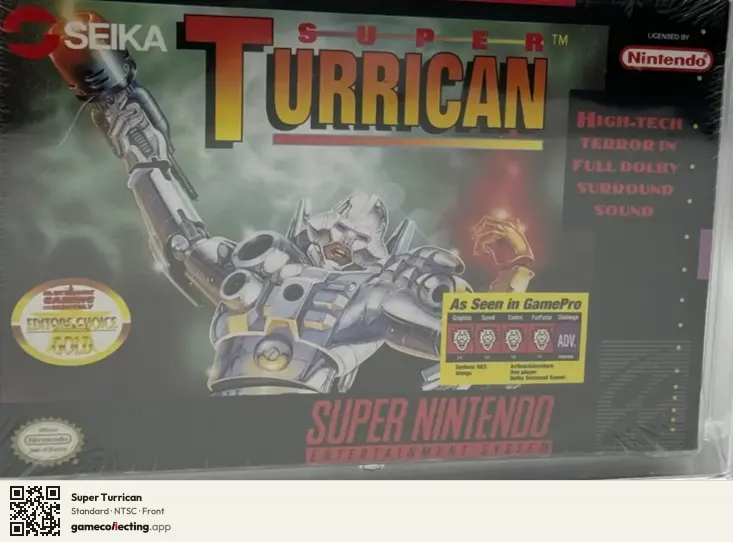 Super Turrican Super Nintendo Entertainment System, NTSC box front