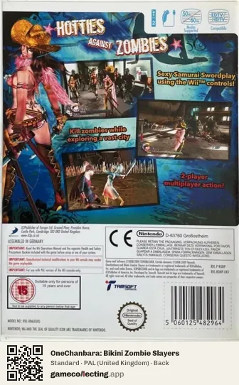 OneChanbara: Bikini Zombie Slayers Nintendo Wii, United Kingdom box back