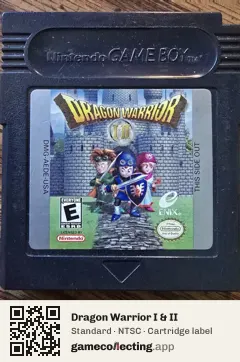 Dragon Warrior I & II Game Boy Color, NTSC cartridge label