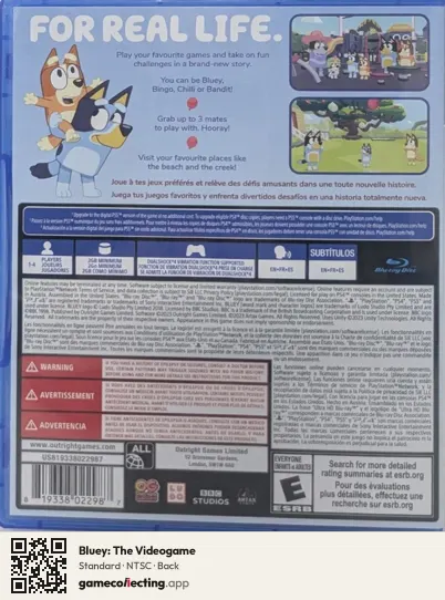 Bluey: The Videogame PlayStation 4, NTSC box back