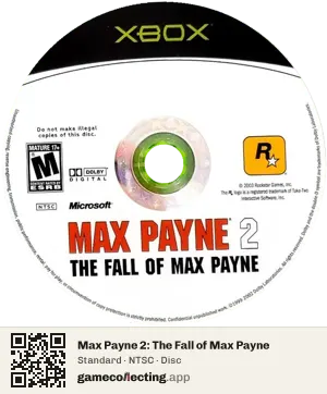 Max Payne 2: The Fall of Max Payne Xbox, NTSC disc