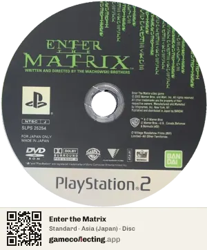 Enter the Matrix PlayStation 2, Asia disc