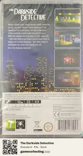 The Darkside Detective Nintendo Switch, PAL box back