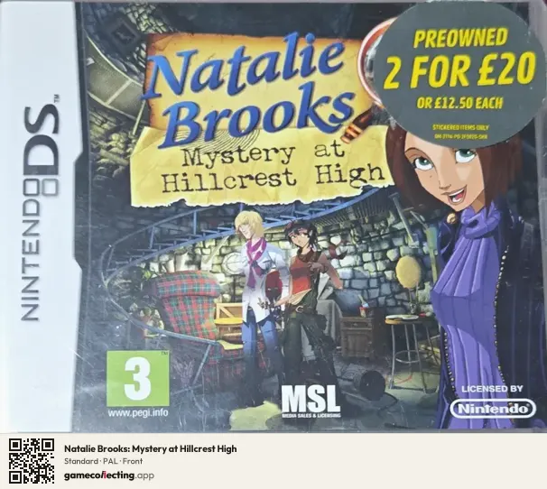 Natalie Brooks: Mystery at Hillcrest High Nintendo DS, PAL box front