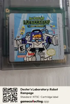 Dexter's Laboratory: Robot Rampage Game Boy Color, NTSC cartridge label