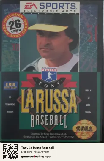Tony La Russa Baseball Sega Mega Drive / Genesis, NTSC box front