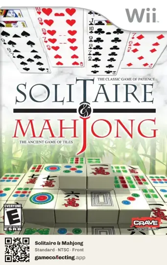 Solitaire & Mahjong Nintendo Wii, NTSC box front