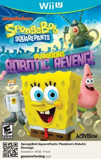 SpongeBob SquarePants: Plankton's Robotic Revenge Nintendo Wii U, NTSC box front