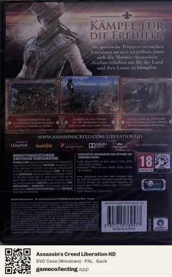 Assassin's Creed Liberation HD Computer, PAL box back