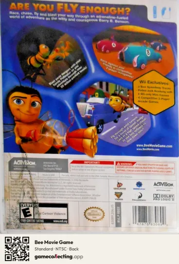 Bee Movie Game Nintendo Wii, NTSC box back