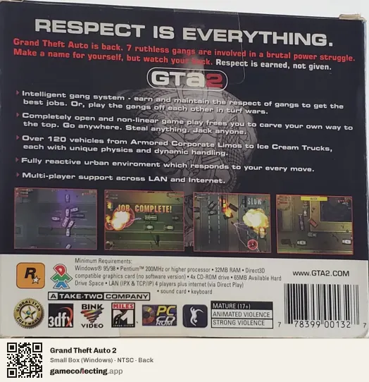 Grand Theft Auto 2 Computer, NTSC box back