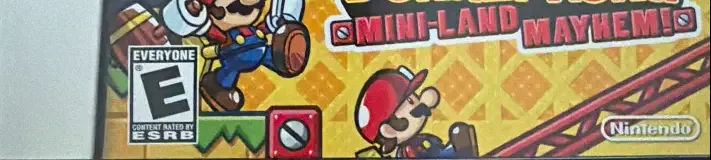 Mario vs. Donkey Kong: Mini-Land Mayhem!, the ESRB box on its front