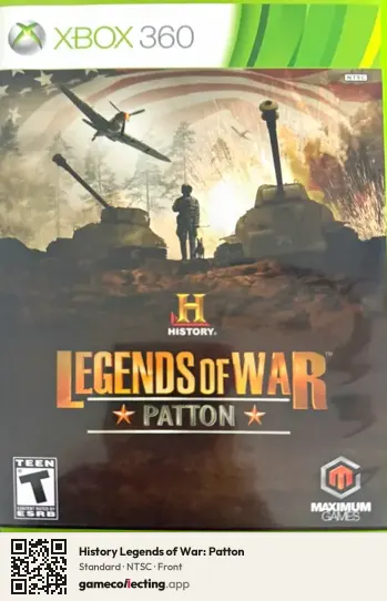 History Legends of War: Patton Xbox 360, NTSC box front