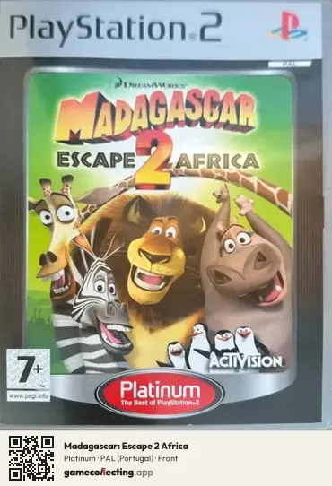 Madagascar: Escape 2 Africa PlayStation 2, Portugal box front