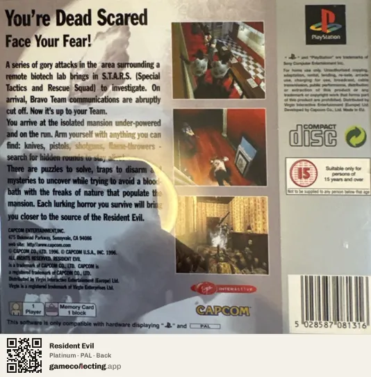Resident Evil PlayStation, PAL box back