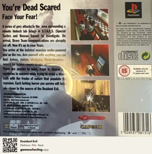 Resident Evil PlayStation, PAL box back