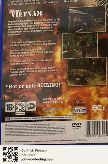 Conflict: Vietnam PlayStation 2, PAL box back