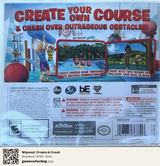 Wipeout: Create & Crash Nintendo 3DS, NTSC box back