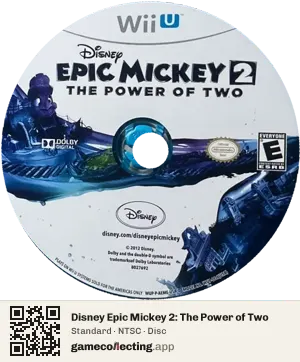 Disney Epic Mickey 2: The Power of Two Nintendo Wii U, NTSC disc