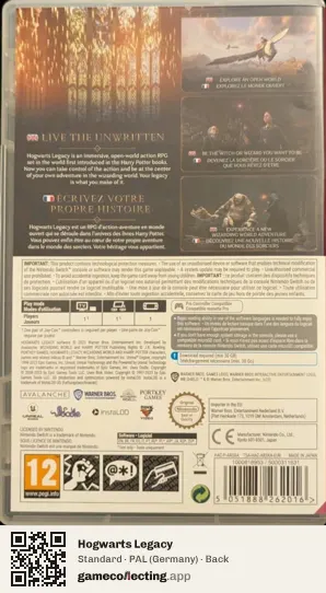 Hogwarts Legacy Nintendo Switch, Germany box back