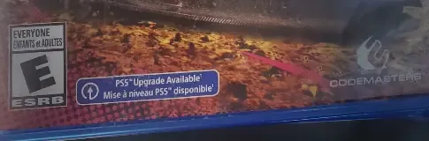 Dirt 5, the ESRB box on its front
