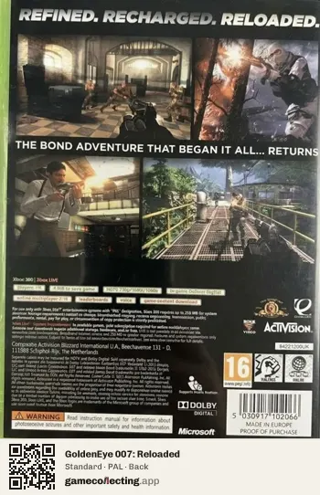 GoldenEye 007: Reloaded Xbox 360, PAL box back