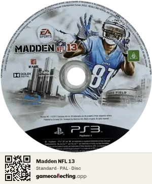 Madden NFL 13 PlayStation 3, PAL disc