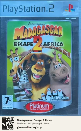 Madagascar: Escape 2 Africa PlayStation 2, Portugal box front