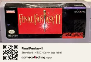 Final Fantasy II Super Nintendo Entertainment System, NTSC cartridge label