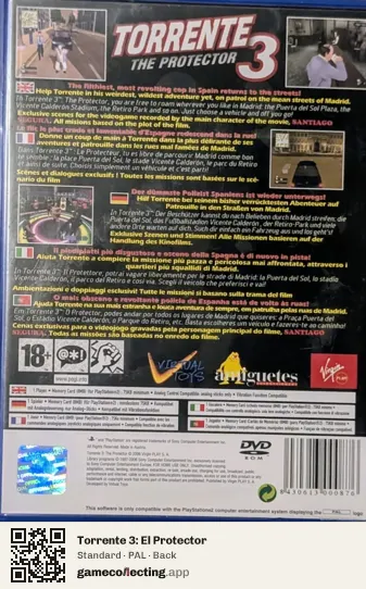 Torrente 3: El Protector PlayStation 2, PAL box back