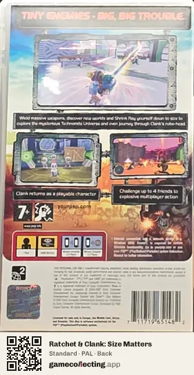 Ratchet & Clank: Size Matters PlayStation Portable, PAL box back