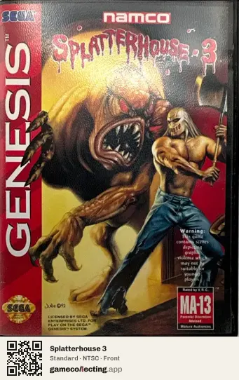 Splatterhouse 3 Sega Mega Drive / Genesis, NTSC box front